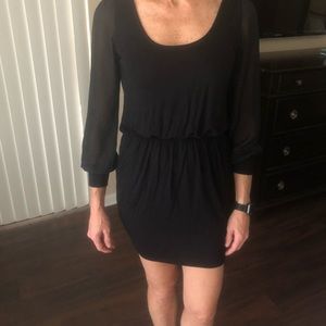 Black Mini Dress with Caged Back